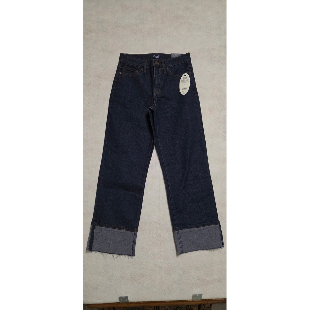 Scoop Benton Straight Ankle Jeans Size 0 Dark Wash High Rise Raw Cuff Denim